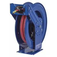 Spring Return Hose Reel: 50 ft (1/2 in I.D.), 1/2 in FNPT, 300 psi Max Op Pressure, Brass, Blue (MPN TSH-N-450)