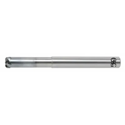 OSG Corner Radius End Mill: Carbide, WXS Coated, 5 Flute, 1/4" Mill Dia, 0.098" LOC - High-Feed Carbide Corner-Radius End Mills for Hardened Materials