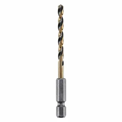 DEWALT Hex Shank Drill Bit: 5/32", 135° Split Point, Black & Gold HSS - Dewalt Impact Ready Drill Bits