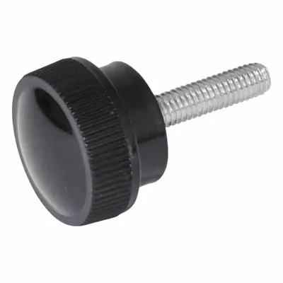 JW WINCO Plastic Knurled Knob with Steel Threaded Stud - Knurled Knobs with Threaded Stud