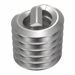 Free-running helical insert with tang for installation, designed to create or repair #10-24 internal threads in metal substrates. Made from 18-8 stainless steel with plain finish. Supplied in a 12-pack. Commonly used in automotive, aerospace, and industrial maintenance applications.