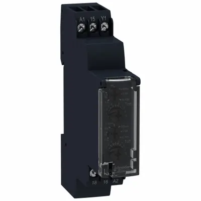 SCHNEIDER Time Delay Relay: DIN-Rail Mounted, 12V AC, 8 A, 6 Pins/Terminals - DIN-Rail Mounted Relays