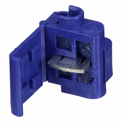 3M Insulation Displacement Connector: 2 Ports, Blue, 18 AWG – 14 AWG Run Size Range - Double-Port Run Tap Wire Connectors