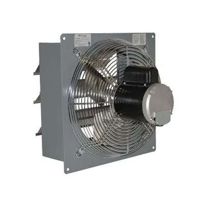 CANARM Exhaust Fan: 12 in Blade, 2 Speed, 1/4 hp, Totally Enclosed Air Over, 1,650 cfm - Standard Shutter-Mount Exhaust Fans