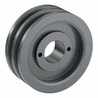 APPROVED VENDOR V-Belt Pulley: 2AK51, 2 Groove, 4.95 in OD, Bushed Bore, H/QT, Cast Iron, Webbed (MPN 2AK51H)