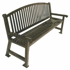 This thermoplastic coated steel bench from the Savannah series features a red frame and red plank surface seat. With an overall length of 72 inches and height of 39 inches, it is suited for outdoor seating in parks, campuses, and industrial break areas.