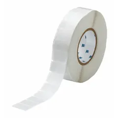 Vinyl wraparound label cartridge in white matte finish, measuring 1-7/16 x 13/16 inches. Designed for wire gauges 10 AWG to 4 AWG. Compatible with i7100 printer series and requires IP-R4302 ribbon. Used for wire and cable identification in industrial settings.