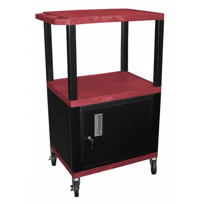 OEM AV Cart with Plastic Shelves & Steel Storage Cabinet - AV Carts with Plastic Shelves & Steel Storage Cabinets