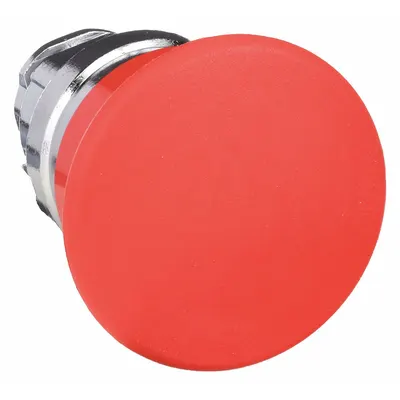 SCHNEIDER Mushroom Head Push Button: Red, 22 mm Mounting Size, Metallic - Mushroom-Head Push-Button Operators