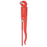 KNIPEX Pipe Wrench: Alloy Steel, 2 3/4 in Jaw Capacity, Serrated, 22 in Overall Lg, I-Beam, Chrome (MPN 83 10 020)