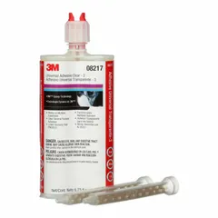 This urethane dual cartridge is designed for use with two-part applicators. It provides a transparent cured finish and is suited for bonding, assembly, and repair tasks in industrial settings.