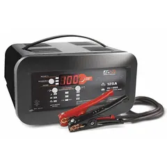 This benchtop unit functions as a battery charger and engine starter for automotive, marine, and industrial batteries. It is suited for use in workshops, fleet maintenance facilities, and service centers to support battery charging and jump-starting operations.