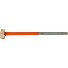 This non-sparking engineering hammer has a 5 lb head weight, 2 in diameter striking face, and 36 in overall length. The fiberglass handle reduces spark risk. Suitable for striking applications in environments where spark prevention is critical, such as areas with flammable gases, vapors, or dust.