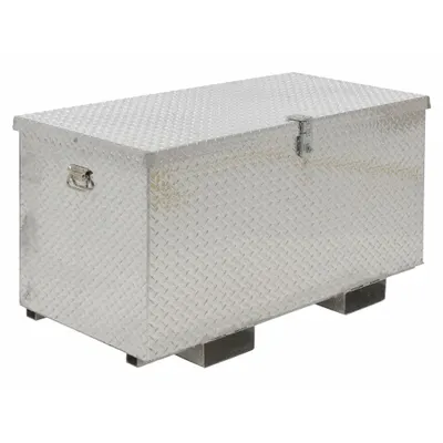 VESTIL APTS-2448-F Chest-Style Jobsite Box, 16 cu ft, Silver, Padlock Hasp - Chest-Style Jobsite Boxes