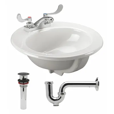 ZURN Z5124.464.1.07.00.0 White Vitreous China Countertop - Countertop Bathroom Sinks with Faucets