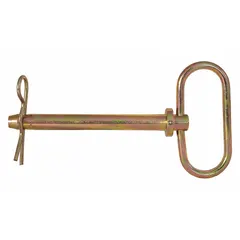 Cotter pin made of carbon steel with yellow zinc plated finish. Overall and usable length of 6 1/4 inches. Used to secure pins in towing, agricultural, and general equipment applications.