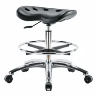 Stool: Polyurethane, Ht Range 20 in to 27 1/2 in, 17 in Seat Wd, 14 in Seat Dp, 0 Glides, 5 Casters (MPN ESD-PTMBSL-CR-CF-EC)