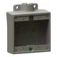 HUBBELL KILLARK Device Box: Aluminum, Square, 2 Gangs, 1 in Hub Size, 32 cu in Capacity, Gray (MPN 2FS-3)