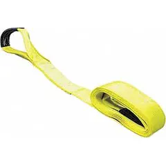 This LIFT-ALL recovery strap is a 1-ply nylon strap with eye-style attachments, measuring 30 ft in length and 12 in in width. It is designed for heavy-duty vehicle recovery, such as pulling trucks or SUVs from mud, snow, or ditches. The yellow color aids visibility during use.