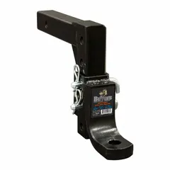 This Class 4 ball mount is constructed from carbon steel with a corrosion-resistant powder-coated finish. It features a 2-1/2 in ball diameter and a 2 in compatible ball shank diameter, with strong welded steel construction. Includes a hitch pin. Suitable for towing trailers, boats, and equipment requiring a Class 4 hitch.