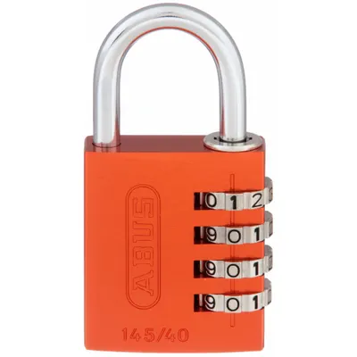 ABUS Combination Padlock: Scrolling Combo, Orange, Aluminum, Std Shackle - TSA Approved Luggage Combination Padlocks