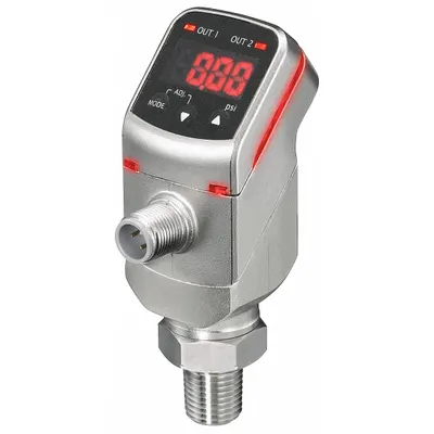 ASHCROFT Indicating Transmitter: 0 psi to 1,500 psi, 4 to 20 mA DC/(1) Switch, 4-Pin M12 Connector - Digital Pressure Transmitters with 4-Pin M12 Connector