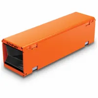 Square firestop passthrough for cables, 3 in height, 10.5 in length, 3 in width. Used to maintain fire-rated integrity where cables penetrate walls or floors in commercial and industrial facilities
