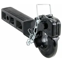 This pintle hook mount is constructed from steel with a powder-coated finish for corrosion resistance. It has a gross trailer weight capacity of 10,000 lb. Suitable for towing applications on trailers, agricultural equipment, and industrial vehicles.