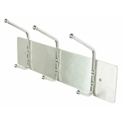 OEM Wall-Mount Coat Hook Rack, 6 Hooks, Silver Satin Aluminum - Wall-Mount Coat Hooks