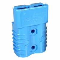 Multipole connector housing for SB 175 contacts, constructed of blue metal with an overall height of 79.6 mm. Used in industrial power distribution, battery systems, and heavy equipment to provide a durable enclosure for high-current electrical connections
