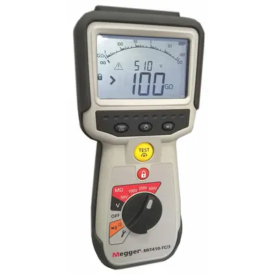 MEGGER Megohmmeter: 0.1 megaohm to 1 gigohm, CAT IV 600V, IP54, Digital, USB - Megohmmeters for Harsh Environments