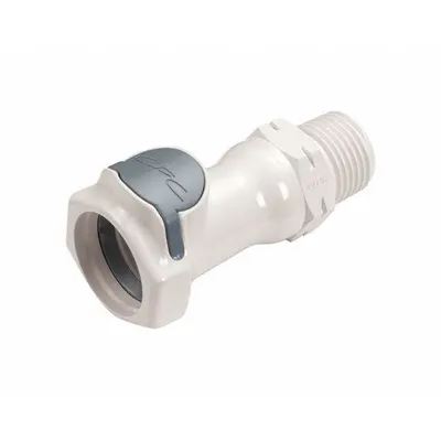 CPC Quick Connection Coupling: Straight, 1/2 in Pipe Size, Quick-Disconnect Coupler x BSPT - Polysulfone Quick-Disconnect Tube Fittings