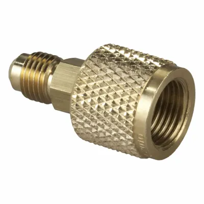 YELLOW JACKET Quick Coupler, 8-1/4 in L, 180° Angle, 3/8 in Female QC Input - Manifold Hose Adapters, Couplers & Unions