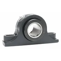 This solid housing pillow block bearing features a fixed cast iron housing and tapered roller design to support rotating shafts under radial and axial loads. With a 1 in bore, 1 1/2 in shaft height, and two mounting holes for 1/2 in bolts, it operates at speeds up to 3,800 RPM. Typical applications include conveyors, fans, and pumps in industrial machinery