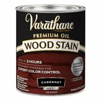 This interior oil-based wood stain provides a semi-transparent Cabernet color with a satin sheen. Suitable for use on wood surfaces such as furniture, trim, and cabinetry. Supplied in a 1-quart container