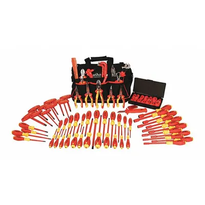 WIHA 32877 Insulated Tool Kit, 80-Piece Set with Tool Bag - Tool Sets with Tool Bag