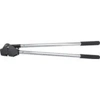 This manual sealer tool is designed for steel strapping, using open seals to form a double-notch joint. Its side-action, heavy-duty construction supports operator-powered sealing in packaging and bundling tasks. No batteries or charger are required