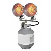 This portable gas tank-top radiant heater delivers 30,000 BtuH output for spot heating in outdoor or well-ventilated areas. It covers up to 490 sq ft, suitable for construction sites, workshops, and patios. Dimensions: 17-1/4 in H x 6-7/16 in W x 15-1/2 in D
