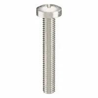 M6x1.00 thread, 40 mm length, 316 stainless steel, plain finish, pan head, Phillips drive, #3 drive size. Suitable for fastening components in assemblies where corrosion resistance is needed, such as in marine, chemical, or food-processing environments. Pack of 5