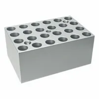 BENCHMARK SCIENTIFIC Dry Bath Block: Aluminum, 1 7/8 in Overall Wd, 2 3/4 in Overall Lg, 24 Wells (MPN BSH100-05)