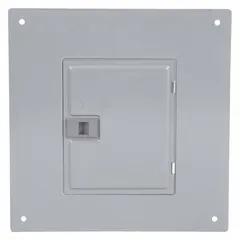 Non-vented flush-mount cover for Square D QO load centers. Includes door, rated 100 A, 12 spaces, NEMA 1. Compatible with enclosure QO112M100P. Suitable for indoor electrical distribution applications.