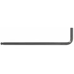 L-shaped hex keys for driving hex socket screws and bolts. SAE size 1/8 in tip, long length, made of alloy steel with black oxide finish. Sold as a 10-pack for industrial assembly, maintenance, and repair tasks.