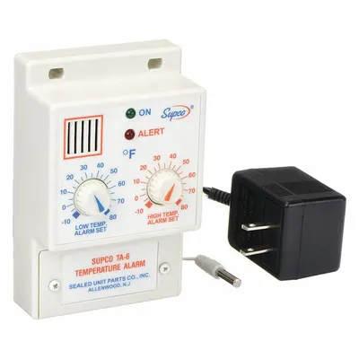 Supco TA-6 Temperature Alarm, ±5°F, Plug-In, External Holes - Temperature Alarms for Refrigerators & Freezers