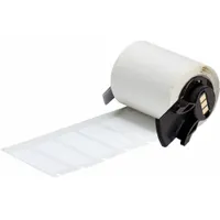 White matte precut label roll with 1 21/32 in label height, 1/2 in label width, and 1 21/32 in roll length. Compatible with M611 printer series. Used for asset identification, pipe marking, and equipment tagging in cryogenic environments