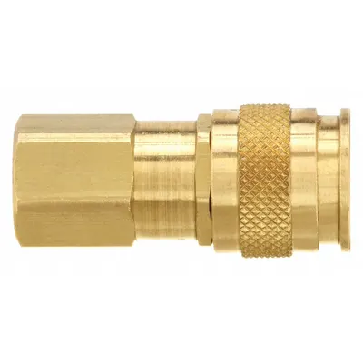 Parker Quick Connect Hose Coupling: 1/4 in Body Size, 3/8 in Hose Fitting Size - Universal Interchange Brass Quick-Connect Air Coupling Bodies