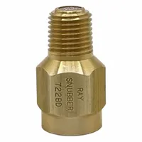 RAY Pressure Gauge Snubber: Brass, Filter, Brass NPT, 5,000 psi Max. Pressure, 0 Pistons, Oil (MPN 722BD)