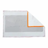 Patient repositioning sheet for safe patient handling. Measures 55 inches in length by 36 inches in width. Color is gray and orange. Designed to assist caregivers in moving or repositioning patients