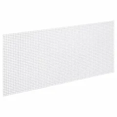 White plastic egg crate grille for return air applications. Lay-in type for suspended ceiling grids. Dimensions: 23-5/8 in width, 47-5/8 in height, 3/8 in depth. Not fire rated.
