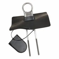 Permanent-installation anchor for wood roof frames, designed for flat or inclined wood roofs. Features a clamp-on mounting with bolt-style base attachment and a fixed D-ring. Suitable for use with fall-arrest systems on wood roof structures.