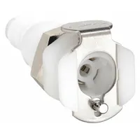 Quick Connection Coupling: Straight, 1/8 in Pipe Size, Barbed x Barbed, Acetal, White (MPN PMCD1602)
